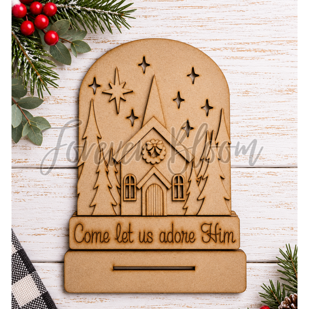 Come Let Us Adore Home Light up Shelf Sitter - DIY Wood Kit