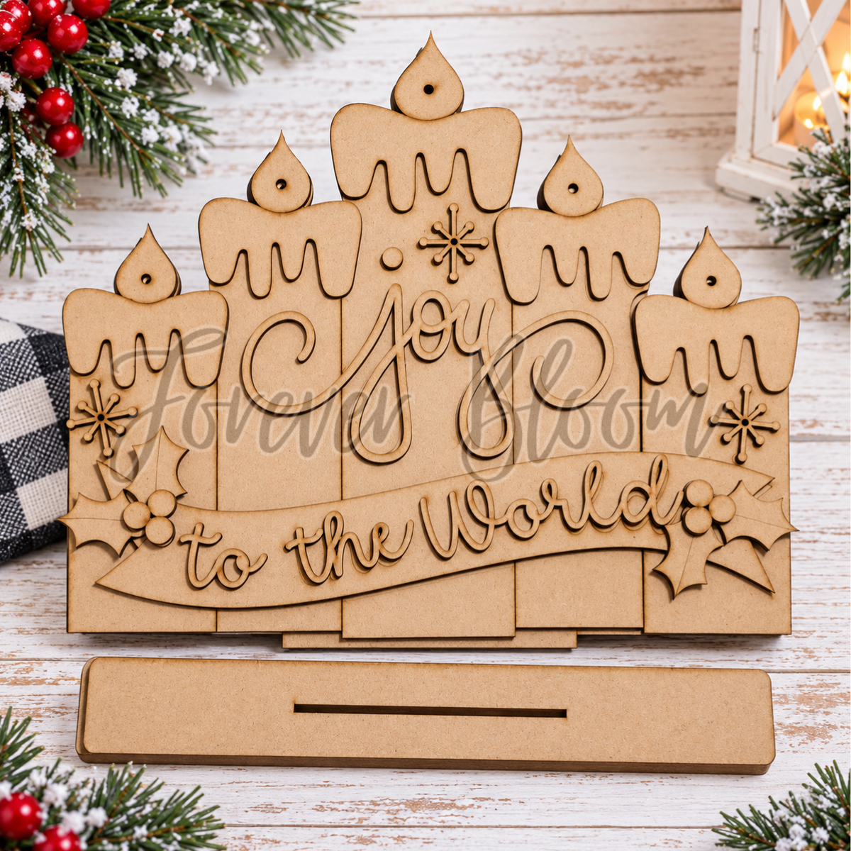 Joy to the World Light-Up Candle Shelf Sitter – DIY Wood Kit