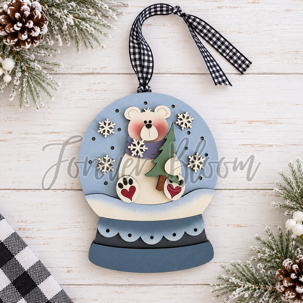 Polar Bear Mini Snow Globe DIY Ornament
