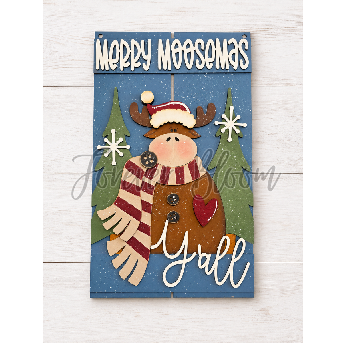 Merry Moosemas Y'all Door Hanger - DIY Wood Kit