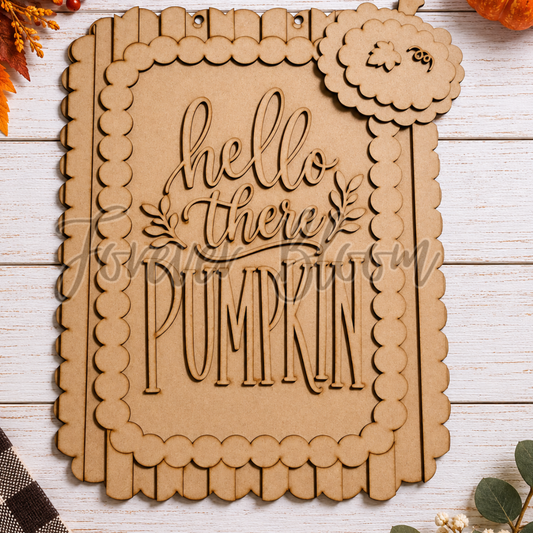 Hello There Pumpkin Door Hanger - DIY Wood Kit