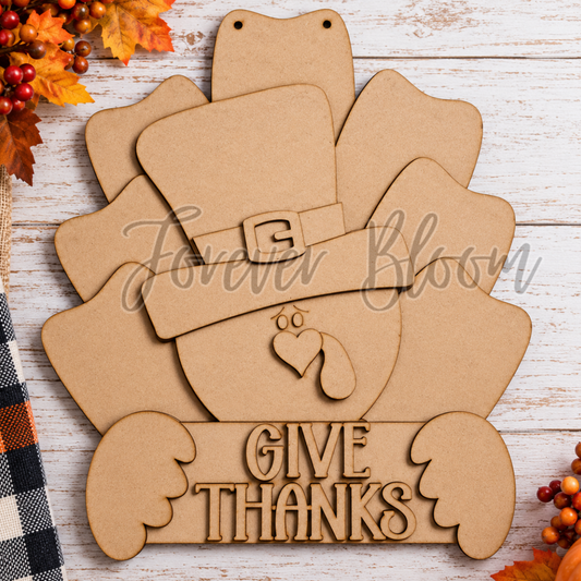 Pilgrim Turkey Door Hanger – DIY Wood Kit