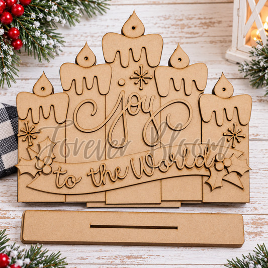 Joy to the World Light-Up Shelf Sitter - DIY Wood Kit