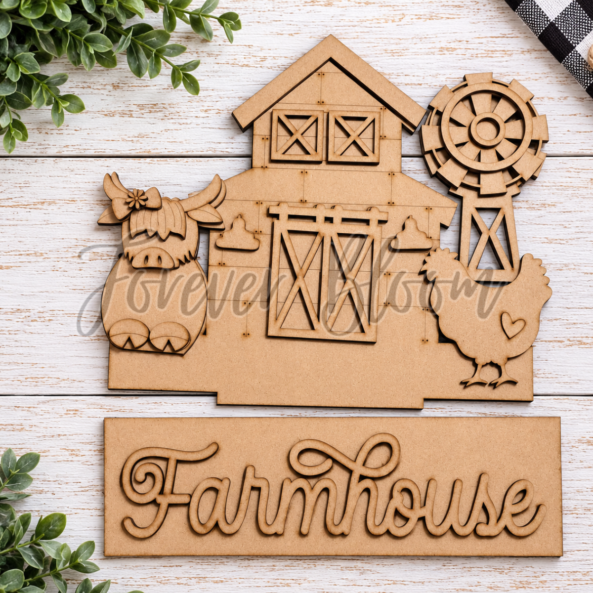 Farmhouse Theme - Window Box Insert - DIY Wood Kit