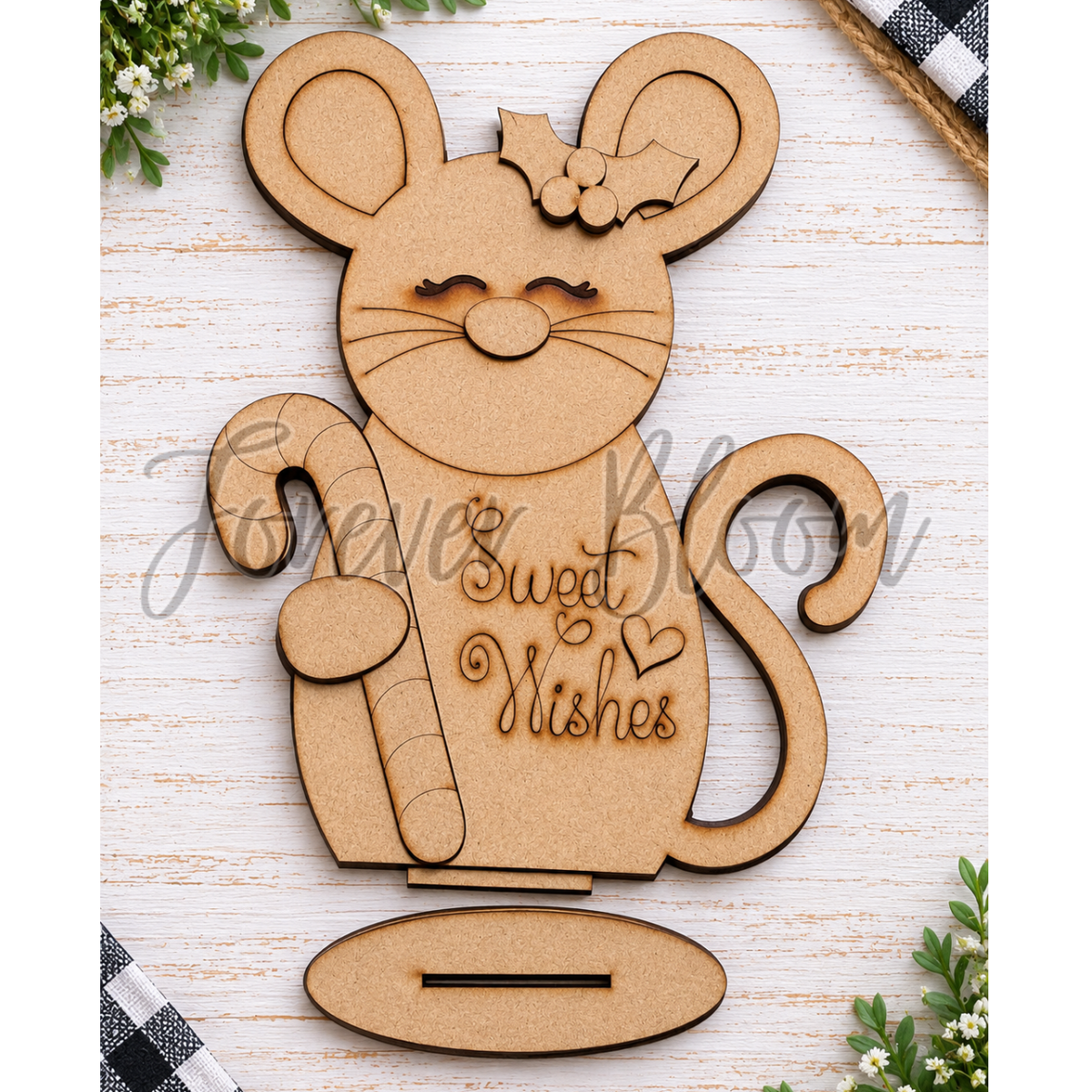Woodland Sweet Wishes Mouse Shelf Sitter - DIY Wood Kit