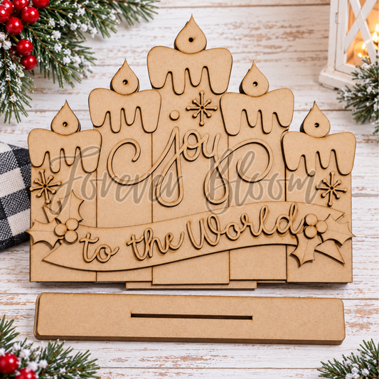 Joy to the World Light-Up Candle Shelf Sitter – DIY Wood Kit