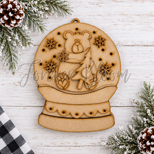 Polar Bear Mini Snow Globe DIY Ornament