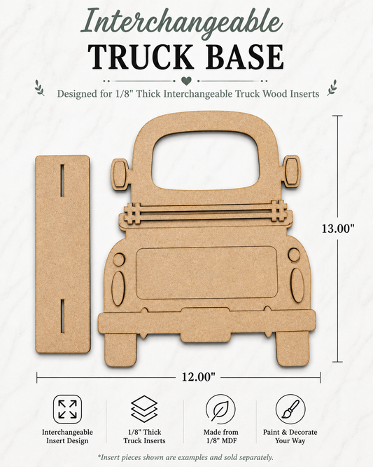 Reversible Interchangeable Truck Base - DIY Wood Blank