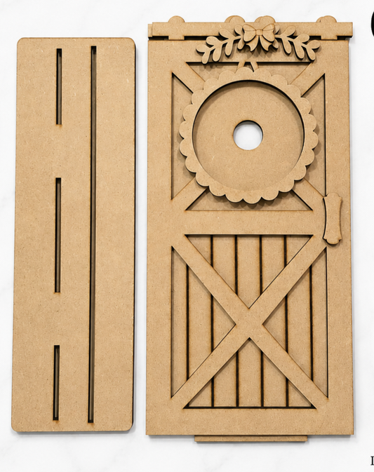Porch Barn Door Interchangeable Base - DIY Wood Blank