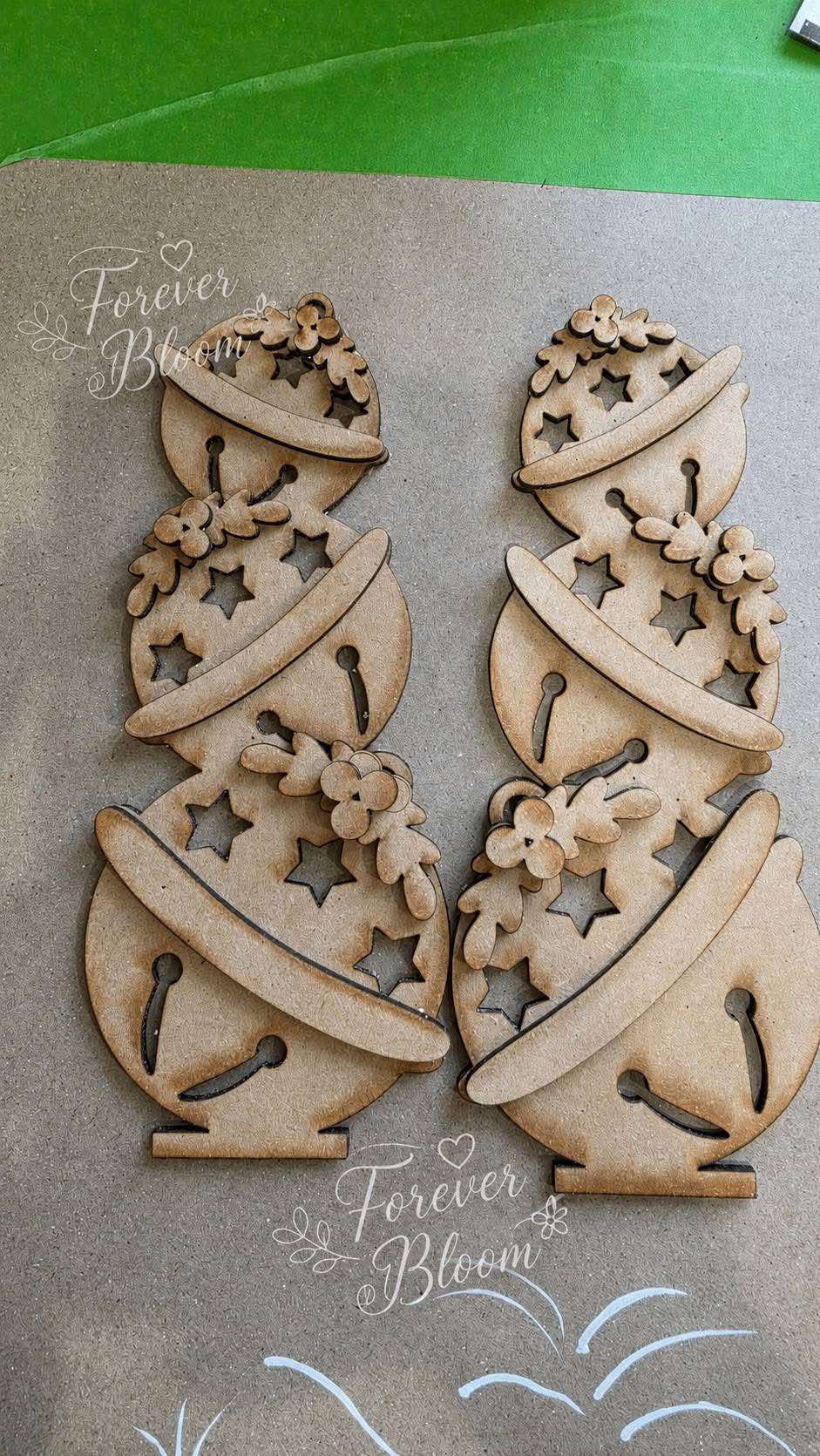 Stacked Bells Shelf Sitter DIY Wood Blank Kit